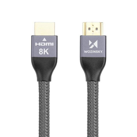 Wozinsky kabel HDMI 2.1  8K 60 Hz 48 Gbps / 4K 120 Hz / 2K 144 Hz 1m srebrny (WHDMI-10)