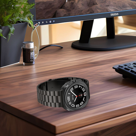 Tech-Protect Edelstahlarmband für Samsung Galaxy Watch Ultra (47 mm) – schwarz