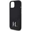 Original Case IPHONE 15 Karl Lagerfeld Hardcase Silicone Shadow Metal Initial MagSafe black