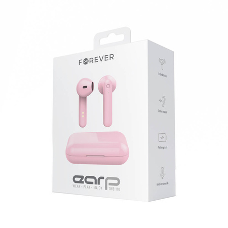 Forever słuchawki Bluetooth TWE-110 Earp z etui ładującym różowy