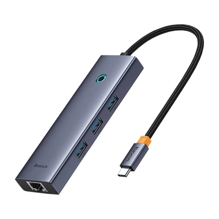 Hub 4w1 Baseus  UltraJoy USB-C do 3x USB 3.0 + RJ45 (szary)