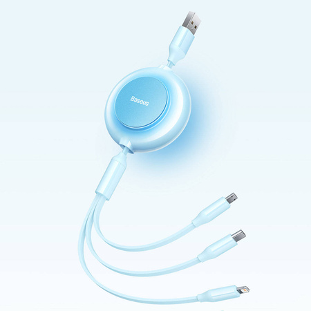 Baseus Bright Mirror 2 3in1 USB Typ A Kabel - Micro USB + Lightning + USB Typ C 3.5A 1.1m schwarz (CAMJ010001)