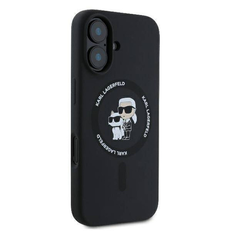Karl Lagerfeld KLHMP16MSCMKCRHK iPhone 16 Plus 6.7" czarny/black hardcase Silicone Karl&Choupette Heads Ring MagSafe