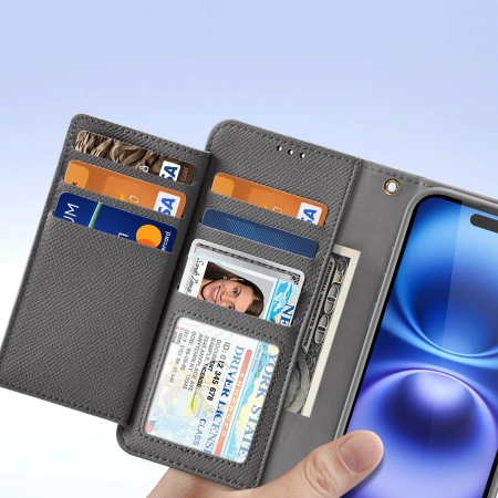 Etui skórzane Dux Ducis Lawa na iPhone 16  - szare