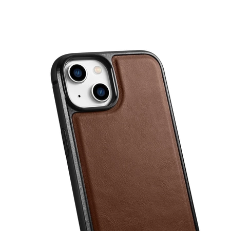 iCarer Leather Oil Wax Genuine Leather Case for iPhone 14 Plus (MagSafe Compatible) Brown (WMI14220719-BN)