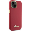Guess Silikon Script Metal Logo &amp; Frame Hülle für iPhone 15 – Rot