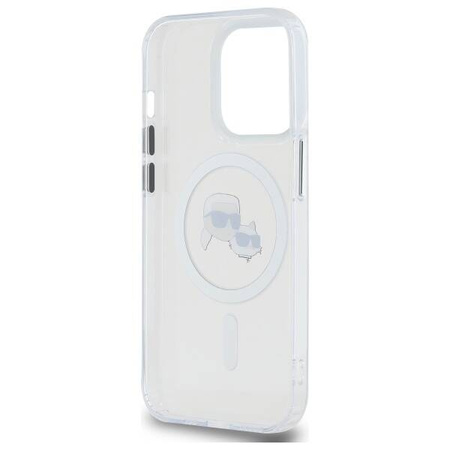 Original Case IPHONE 14 PRO MAX Karl Lagerfeld Hardcase IML Metal Karl&Choupette Head MagSafe (KLHMP14XHLSKCH) white