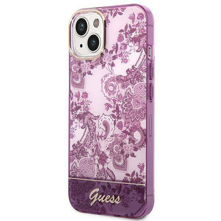 Guess Porcelain Collection - Etui iPhone 14 Plus (fuksja)