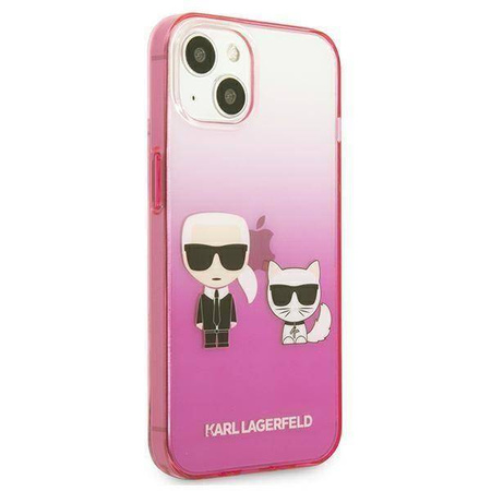 Karl Lagerfeld KLHCP13STGKCP iPhone 13 mini 5,4&quot; Hardcase Pink / Pink Gradient Ikonik Karl &amp; Choupette