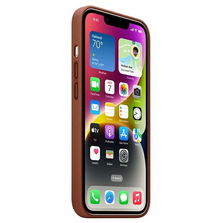 Apple Leather Case - Skórzane etui z MagSafe do iPhone 14 Plus (umbra)