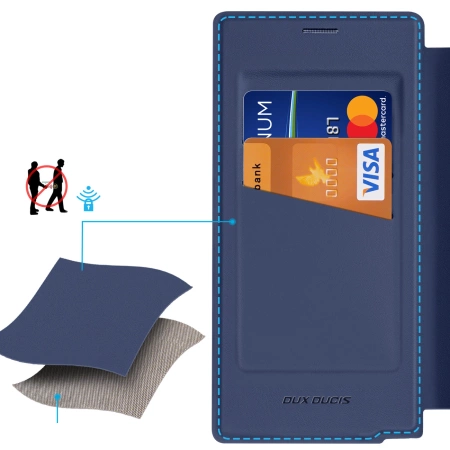 Dux Ducis Skin X Pro case for Samsung Galaxy S25 Ultra with MagSafe and wallet - blue