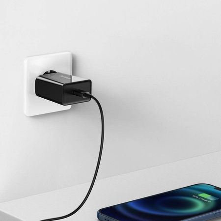 Baseus Speed Mini ładowarka sieciowa zasilacz EU do szybkiego ładowania USB Typ C 20W 3A czarny (CCFS-SN01)
