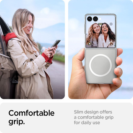 SPIGEN AIRSKIN MAG MAGSAFE GALAXY Z FLIP 7 CRYSTAL CLEAR/WHITE