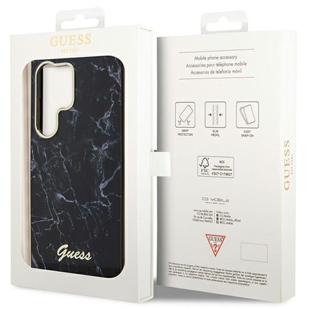 Guess GUHCS23LPCUMAK S23 Ultra S918 black/black hardcase Marble