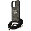 Original Handyhülle IPHONE 16 PLUS Guess 4G Big Logo Cord Stap Crossbody braun