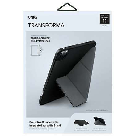 UNIQ etui Transforma iPad Pro 11" (2021) Antimicrobial czarny/ebony black