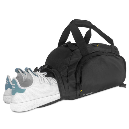 Wozinsky torba sportowa plecak bagaż podręczny torba 40x20x25 cm do samolotu czarny (WSB-B01)