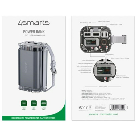 Powerbank 4smarts Lucid Ultra 40000mAh    100W szary