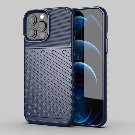 Thunder Case Flexibel Robuste Panzer Handyhülle TPU Schutzhülle für iPhone 13 Pro Max blau