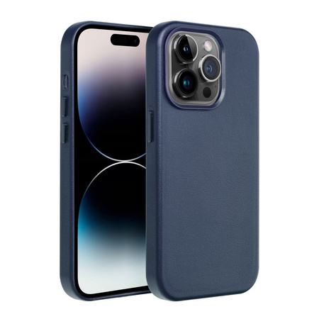 Futerał LEATHER MAG COVER kompatybilny z MagSafe do IPHONE 16 Plus niebieski