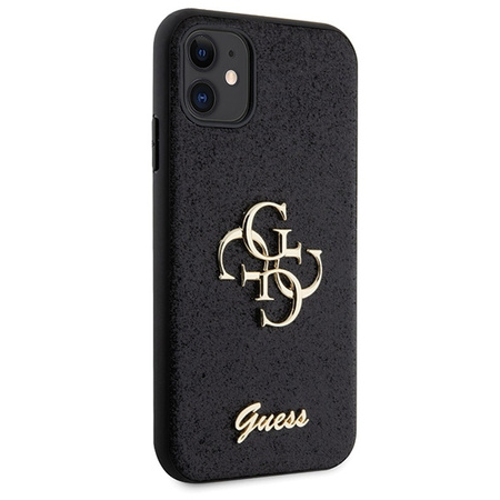 Original Handyhülle IPHONE 11 / XR Guess Hardcase Glitter Script Big 4G (GUHCN61HG4SGK) schwarz