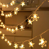 Lampki choinkowe LED snowflake/star - 10m/80 lampek ciepłe białe/warm white zasilane bat. 3xAA EHD-LS06