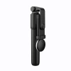 Selfie stick WH1YXS telescopic tripod 1m with round lamp and phone holder - black