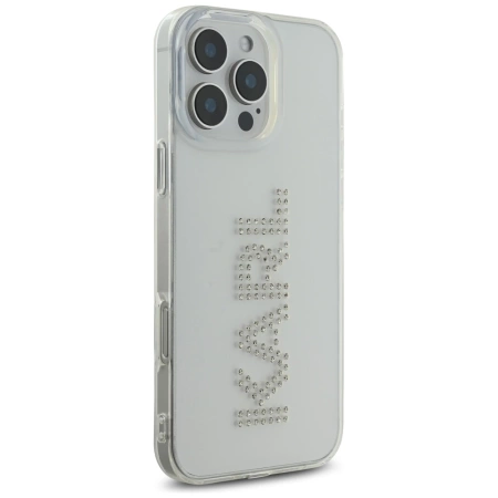 Karl Lagerfeld IML Strass Logo iPhone 16 Pro Hülle - Transparent