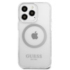 Original Handyhülle IPHONE 13 PRO Guess Hard Case Metal Outline Magsafe (GUHMP13LHTRMS) silber