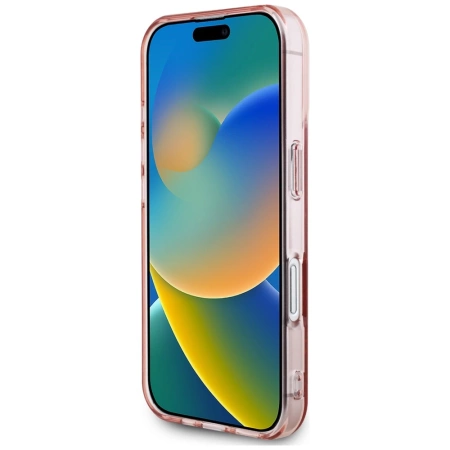 Karl Lagerfeld IML Strass Logo iPhone 16 Hülle - Rosa