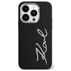 Oryginalne Etui KARL LAGERFELD hardcase Silicone Metal Script Logo KLHCP15LSCMSMVK do Iphone 15 Pro Czarny