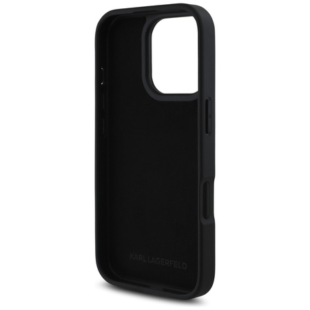 Original Case IPHONE 16 PRO Karl Lagerfeld HC Grained PU Cardslot Metal Elong black