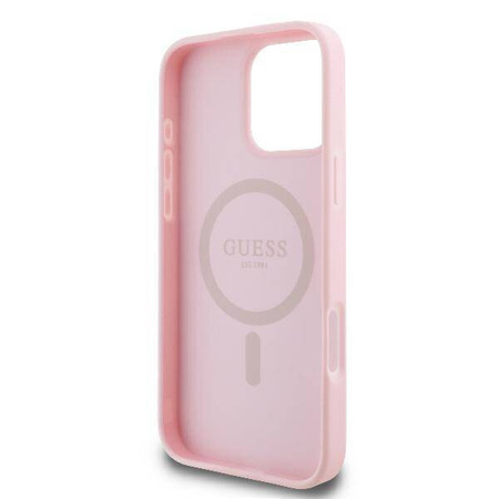 Guess GUHMP16LPGPYSP iPhone 16 Pro 6.3" różowy/pink hardcase Peony Script Logo MagSafe