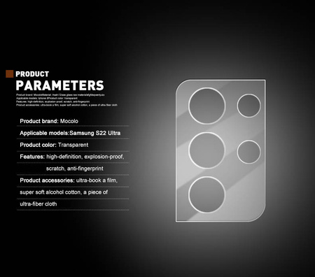 Mocolo Silk Camera Lens Glass - Szkło ochronne na obiektyw aparatu Samsung Galaxy S22 Ultra