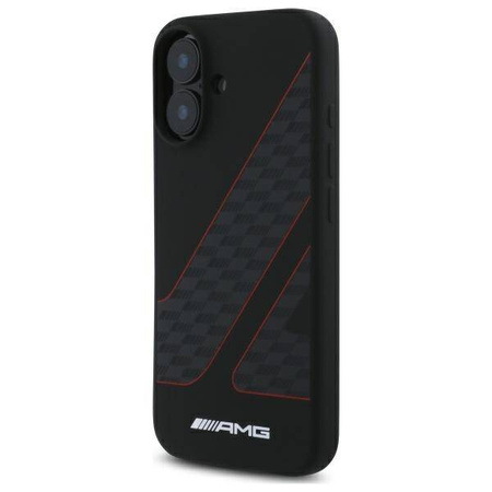 Original Case IPHONE 16 AMG Hardcase Checkered Flag Pattern MagSafe (AMHMP16S2SCFR) black