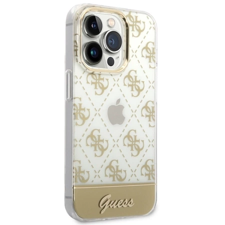 Guess GUHCP14LHG4MHG iPhone 14 Pro 6,1" złoty/gold hardcase 4G Pattern Script