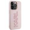 Karl Lagerfeld 3D Rubber Glitter Logo case for iPhone 15 Pro Max - pink