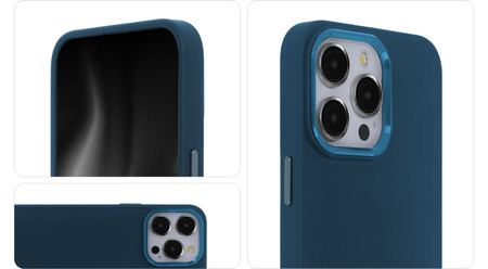 Nakładka Satin Elegant do iPhone 14 6,1" ciemnoniebieska