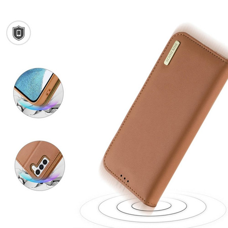 DUX DUCIS Hivo - skórzane etui portfelik do Samsung Galaxy S23 Plus brązowe