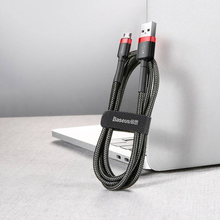Baseus Cafule Cable - Dwustronny kabel połączeniowy micro USB na USB QC 3.0, 1.5 A, 2 m (czerwony/czarny)