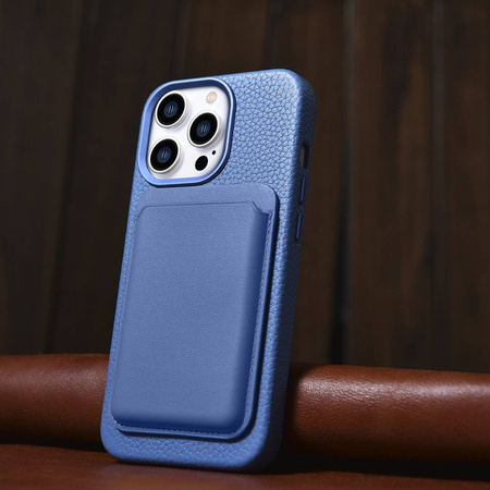 iCarer Case Leather genuine leather case for iPhone 14 Pro hellblau (WMI14220710-LB) (MagSafe compatible)