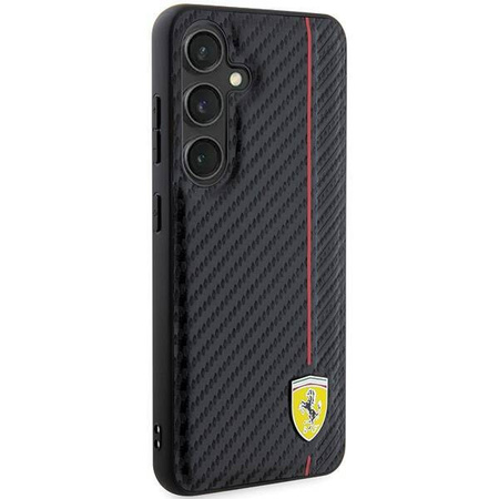 Oryginalne Etui FERRARI hardcase Carbon Printed Line FEHCS24SN3DUR do Samsung Galaxy  S24 Czarny