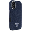 Original Handyhülle IPHONE 16 Guess Denim Triangle Logo MagSafe blau