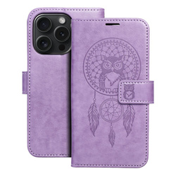 Kabura MEZZO Book do IPHONE 15 Pro łapacz snów fioletowy