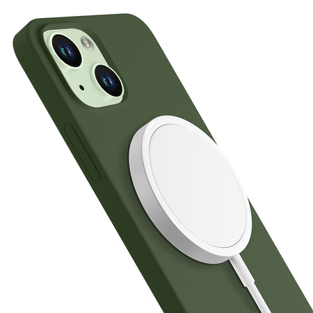 Etui 3mk Hardy Silicone MagCase na iPhone 15 - zielone