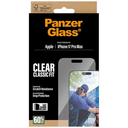 PanzerGlass Classic Fit EasyAligner Tempered Glass für iPhone 17 Pro Max