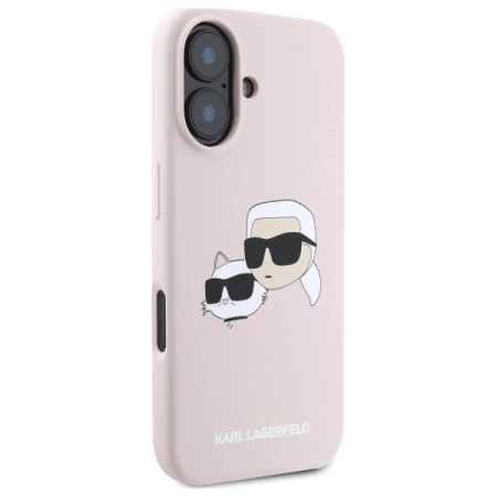Karl Lagerfeld Silikonhülle Heads Print MagSafe für iPhone 16 - Rosa