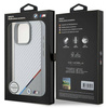 Original Handyhülle IPHONE 16 PRO BMW Hardcase M Carbon Tricolor Line MagSafe (BMHMP16L23PUDTS) grau