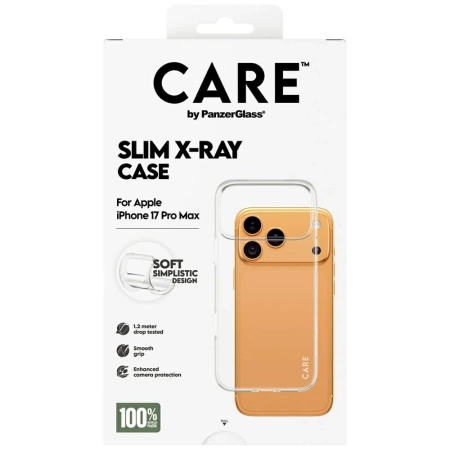 CARE by PanzerGlass Fashionable X-Ray Soft Basic Case for iPhone 17 Pro Max - Transparent