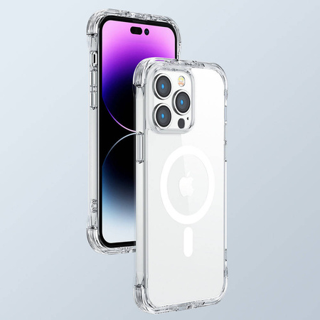 Joyroom Magnetic Defender Magnetische Hülle für iPhone 14 Pro Gepanzerte Hülle mit Hakenständer Klar (MagSafe-kompatibel)